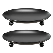 Apsvwys Black Candle Holders for Pillar Candles, Set of 2 Premium Metal Candl...