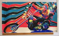 VINTAGE 1970 EASY RIDER MOTORCYCLE BLACKLIGHT POSTER ART THEOBALD ARTIST WOW!!