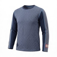 Alp-n-Rock Mens Navy Blue Quilted Long Sleeve Ski Shirt Size 4 Made in USA
