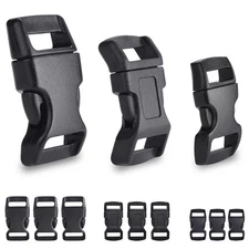 CooBigo 60 Pack Paracord Bracelets Buckles, 5/8, 1/2 and 3/8 Inch Contoured P...