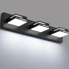 LED Modern Bathroom Vanity Light Fixtures Dimmable Matte Black Vanity Lights
