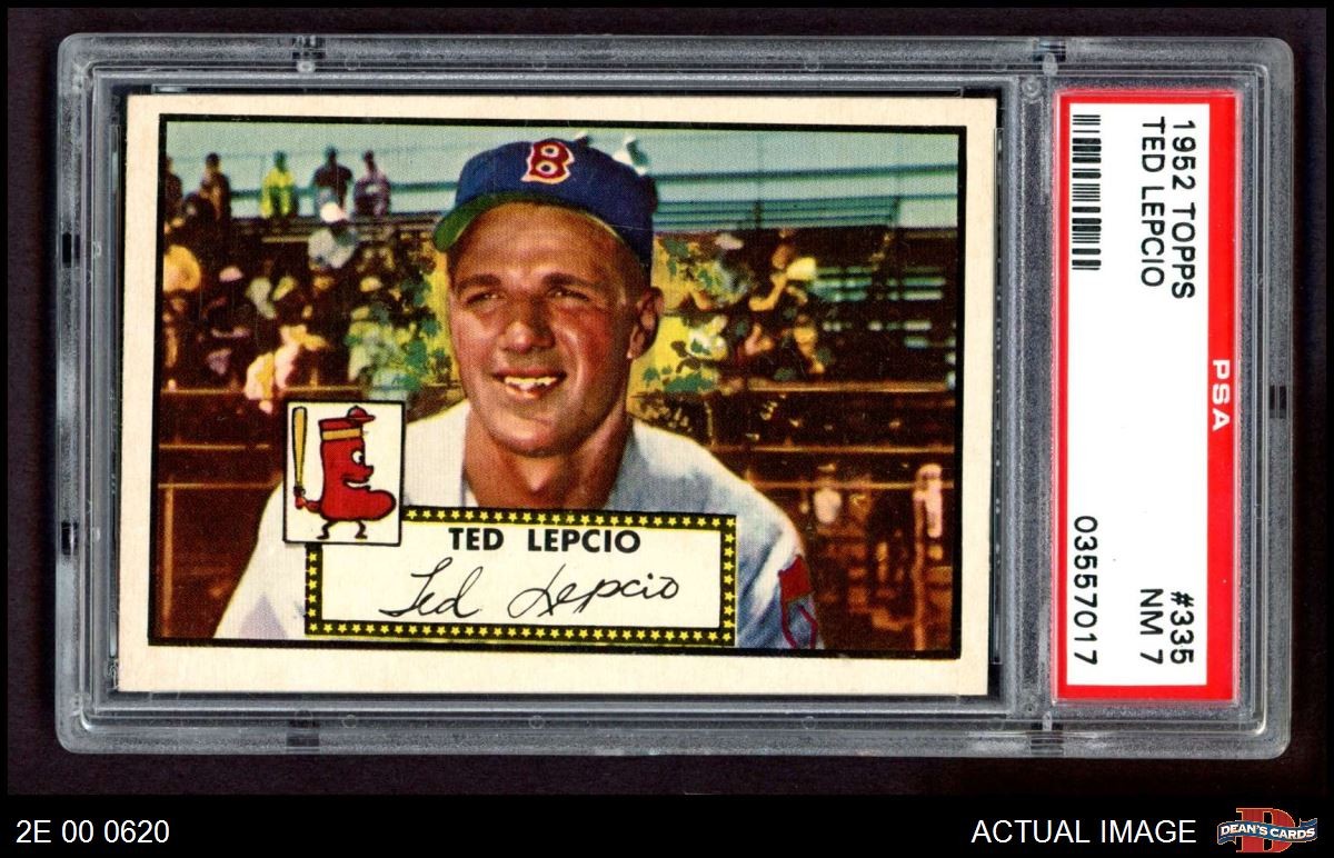 1952 Topps #335 Ted Lepcio Red Sox PSA 7 - NM