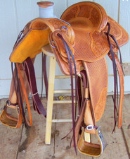 Wade Tree A Fork Work Horse Saddle Western Leather Ranch Roping Trail Tack