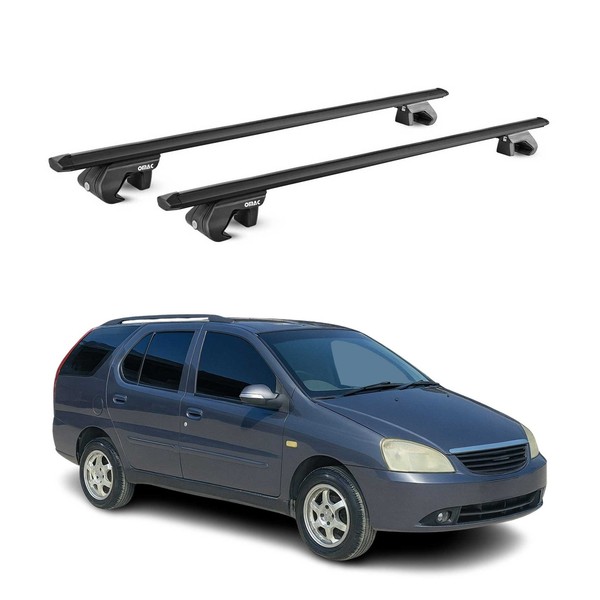 DachträGer GrundtäGer FüR Tata Indigo I Kombi 2002-2009 90Kg Alu Schwarz ABE-image