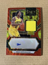 2023-24 Panini Select Brice Sensabaugh Red Wave Prizm Rookie Jersey Autograph RC