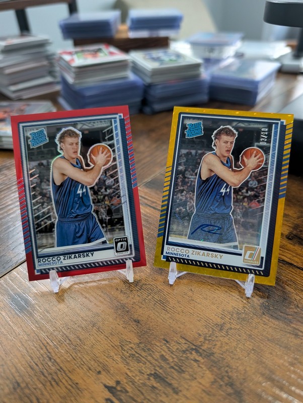 3 Card Lot: Donruss 2025-26 Rocco Zikarsky Rated Rookie Auto Gold /10 + Red /99