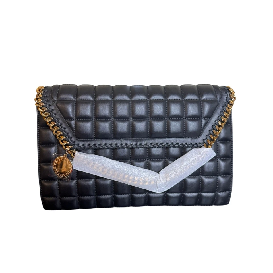 Stella McCartney новый с Ярлыками Falabella через плечо выстеганная веганская сумка с короткими ручками в черном - Изображение 2 из 4