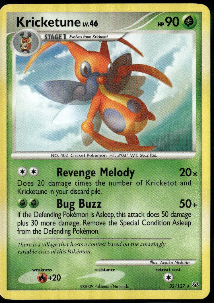 Kricketune 32/127 Rare Platinum LP Pokemon Card