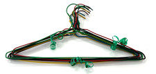 Lot of 10 Vintage MCM Vinyl Coated Wire Hangers Multi-Colored Clothes Hangers