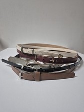 Vintage Womens Lot Of 5 Skinny Faux Leather belts