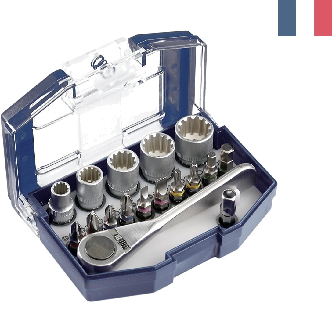 Kwb bit-box 17 pièces en acier inoxydable avec finition haut de gamme pour atelier