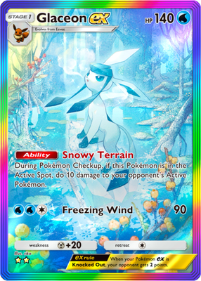 Pokemon Pocket TCG Card 2 Star Full Rainbow Glaceon EX Triumphant Light  DIGITAL