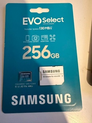 Samsung EVO Select (2021) 256GB microSDXC UHS-I Memory Card (with SD Adapter)