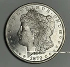 GEM BU 1879-S Morgan Silver Dollar (all original!), U.S. $1 Coin Mint State MS