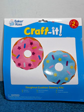 DOUGHNUT CUSHION SEWING KITS - PACK OF 2 TOYS TO MAKE (CRAFT-IT!) - NEW & SEALED
