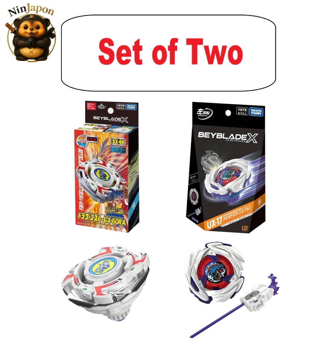 PreOrder Beyblade X BX-00 Dragoon Storm 4-60RA & UX-17 Meteor