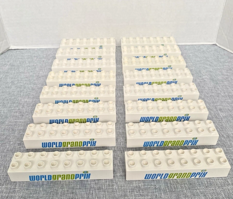 Lego Duplo Decorated Printed Bricks Cars Racing Gran Prix Set of 16 NEW - Image 2 of 3
