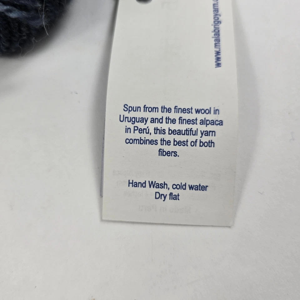 Hilo Malabrigo Dos Tierras DK Lana Merino Alpaca Cirrus Gris Azul 210 Yd Foto 3 de 4