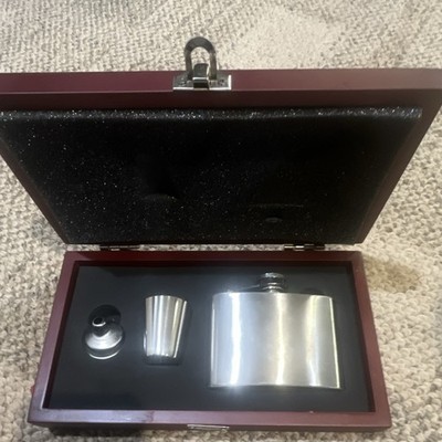 Stainless Steel Hip Flask Set with Funnel, Shot Glass, and Gift Box