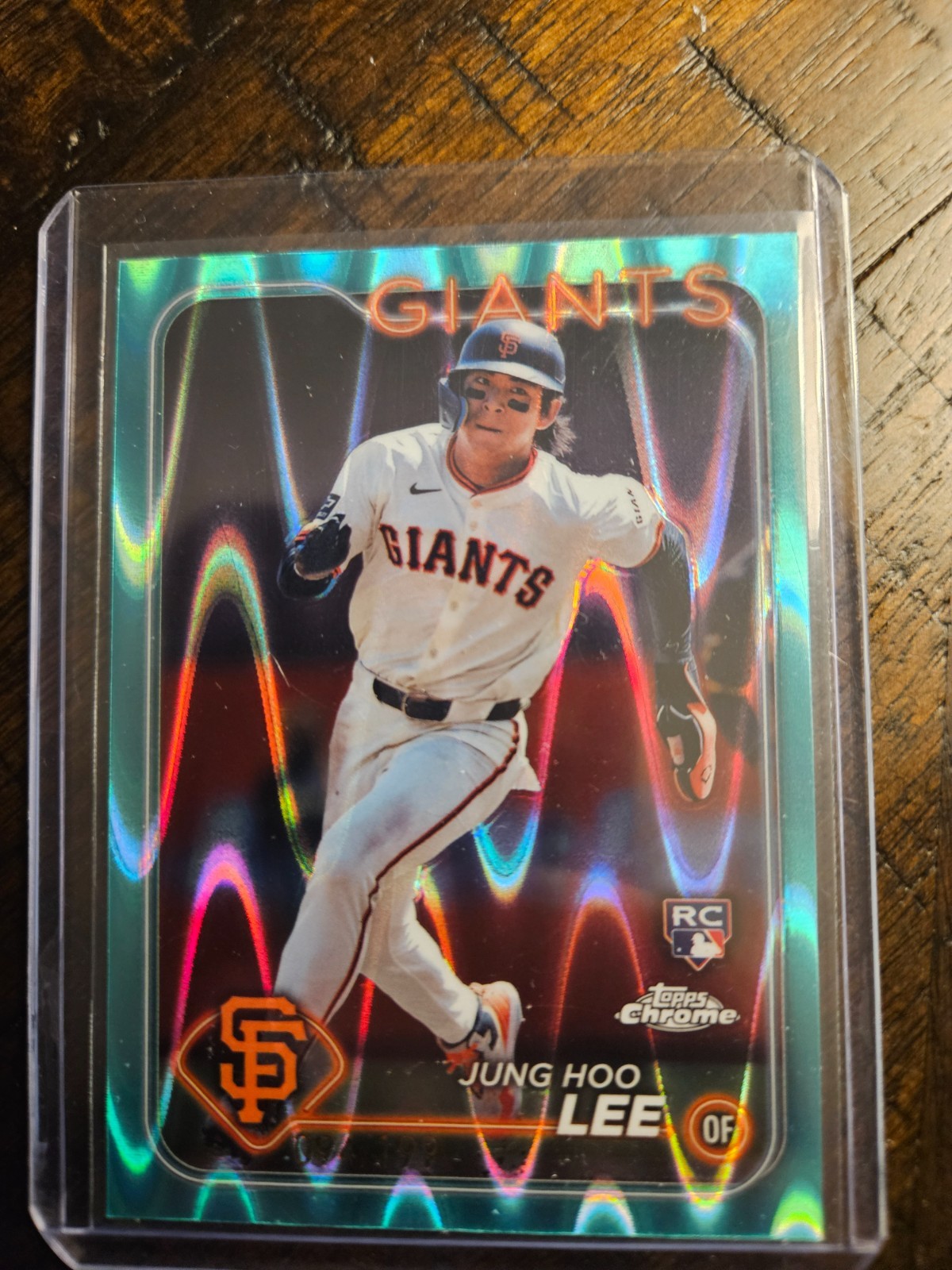 2024 Topps Chrome #201 Jung Hoo Lee Aqua Refractor /199 RC Rookie Giants