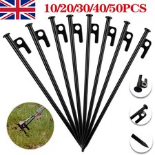 10-100x Black Heavy Duty Gazebo Tent Pegs Commercial Grade Steel Marquee Stakes