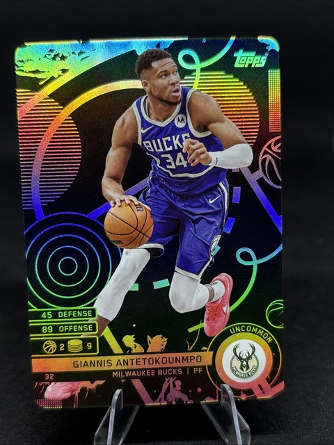 Giannis Antetokounmpo 2025 Topps Match Attax Black Foil Uncommon #32 Bucks