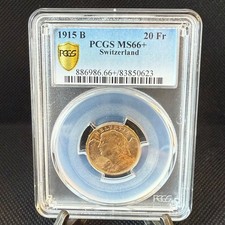 PCGS MS66 + 1915 Svizzera oro Svizzera moneta oro 20 franchi da JP g26