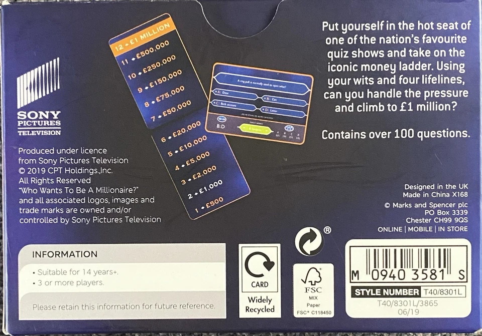 Who Wants to Be a Millionaire - Card Game - Image 2 of 2