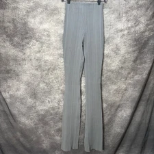 Herve Leger Paris Variegated Ribbed Flare Pants Womens S Gray Extra Long Inseam