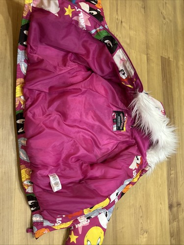 Members Only Looney Tunes Lola Bunny Tweety Bird Pink/ Hooded Jacket Youth 10/12 - Picture 10 of 11