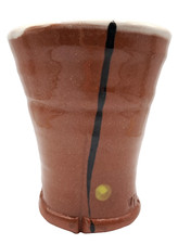 Studio Art Pottery Glazed Bathroom Toothbrush Holder Brown yellow Black Wish Be