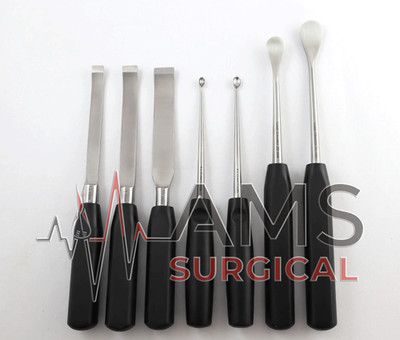 Periosteal Elevator Chisels Bone Curette Orthopedics Instruments 7 Pcs Set