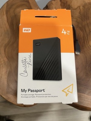 Western Digital My Passport Portable HDD, 4TB, Black