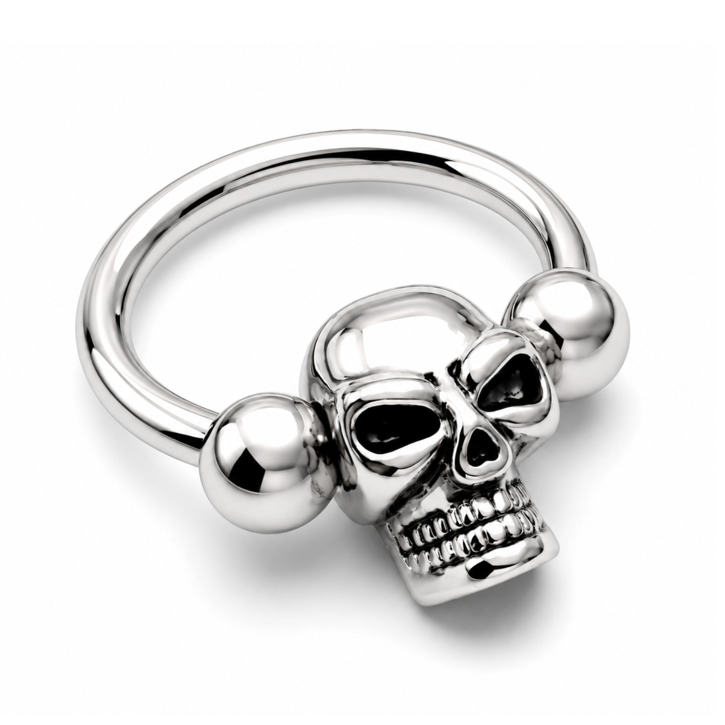 Skull Septum Ring 16G 316L Surgical Steel Curved Gothic Earring Piercing 12mm