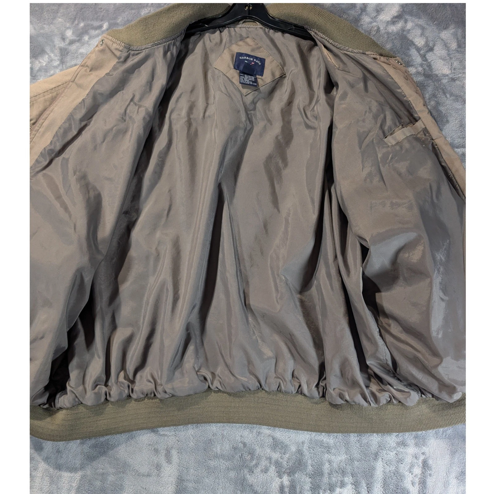 Vintage Oversized Harrington Bomber Jacket Tan Khaki Harbor Bay 5X Big and Tall image 11