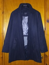 Thomas Nash Black Fully Lined Button Up Collared Trench Coat Jacket XL Debenhams