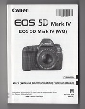 Canon EOS 5D Mark IV Genuine Camera Instruction Manual / Guide In English