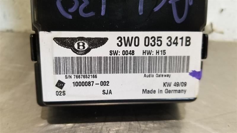 10 BENTLEY CONTINENTAL GT MULTI-MEDIA INTERFACE CONTROL MODULE 3W0035341B
