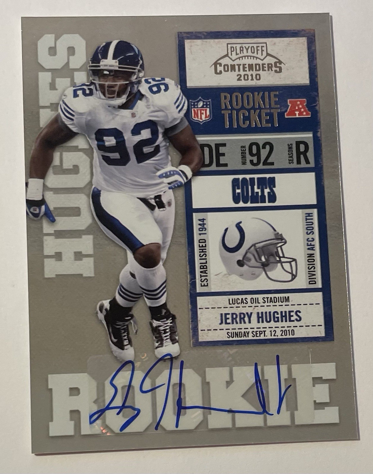 2010 Panini Contenders Rookie Ticket Autograph #149 Jerry Hughes Rc Auto