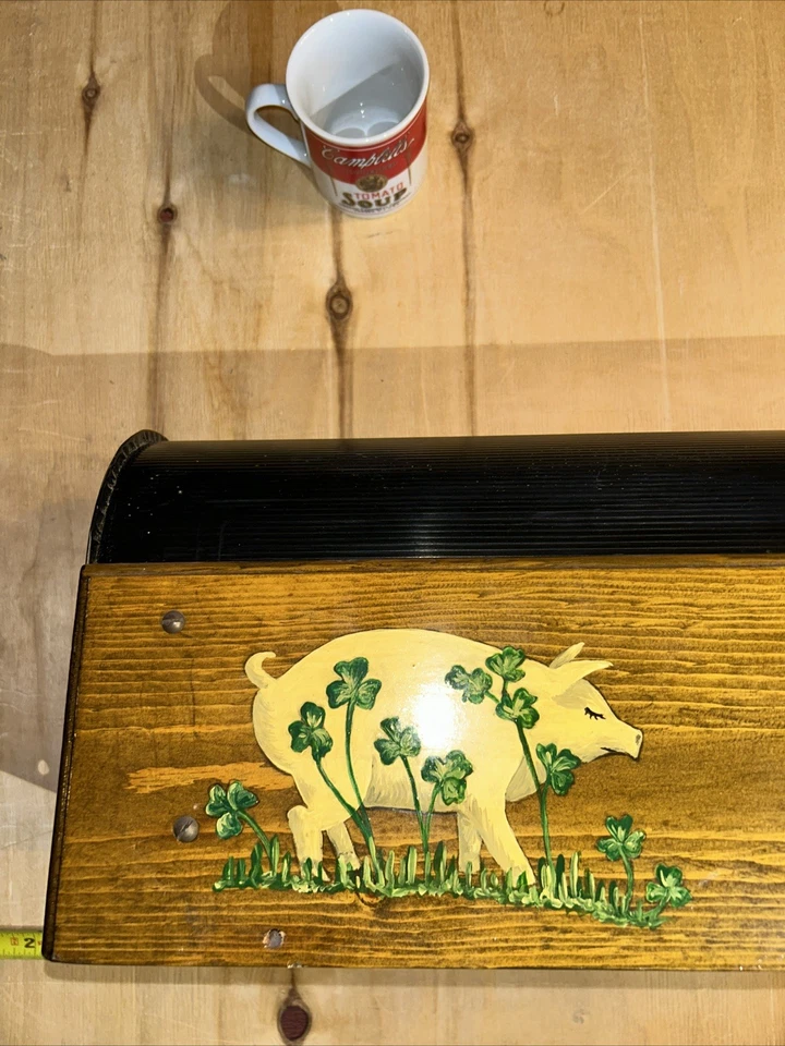 VTG RUSTIC HAND PAINTED SIGNED IRISH STEEL FARMHOUSE RURAL US POSTAL MAILBOX 20” - Image 2 of 4