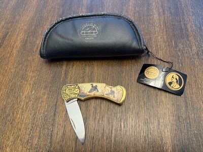 Franklin Mint Folding Knife Canvas Back Duck , Collector Series With Case