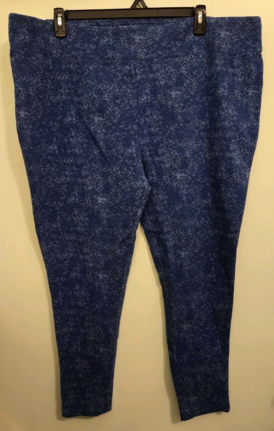 Terra & Sky Women's Plus Size 4X High Rise Ankle Leggings BLUE #32126