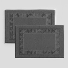 2-Pack Dark Grey Cotton Bath Mats - 20" x 30", Ultra-Soft Super Absorbent, ...