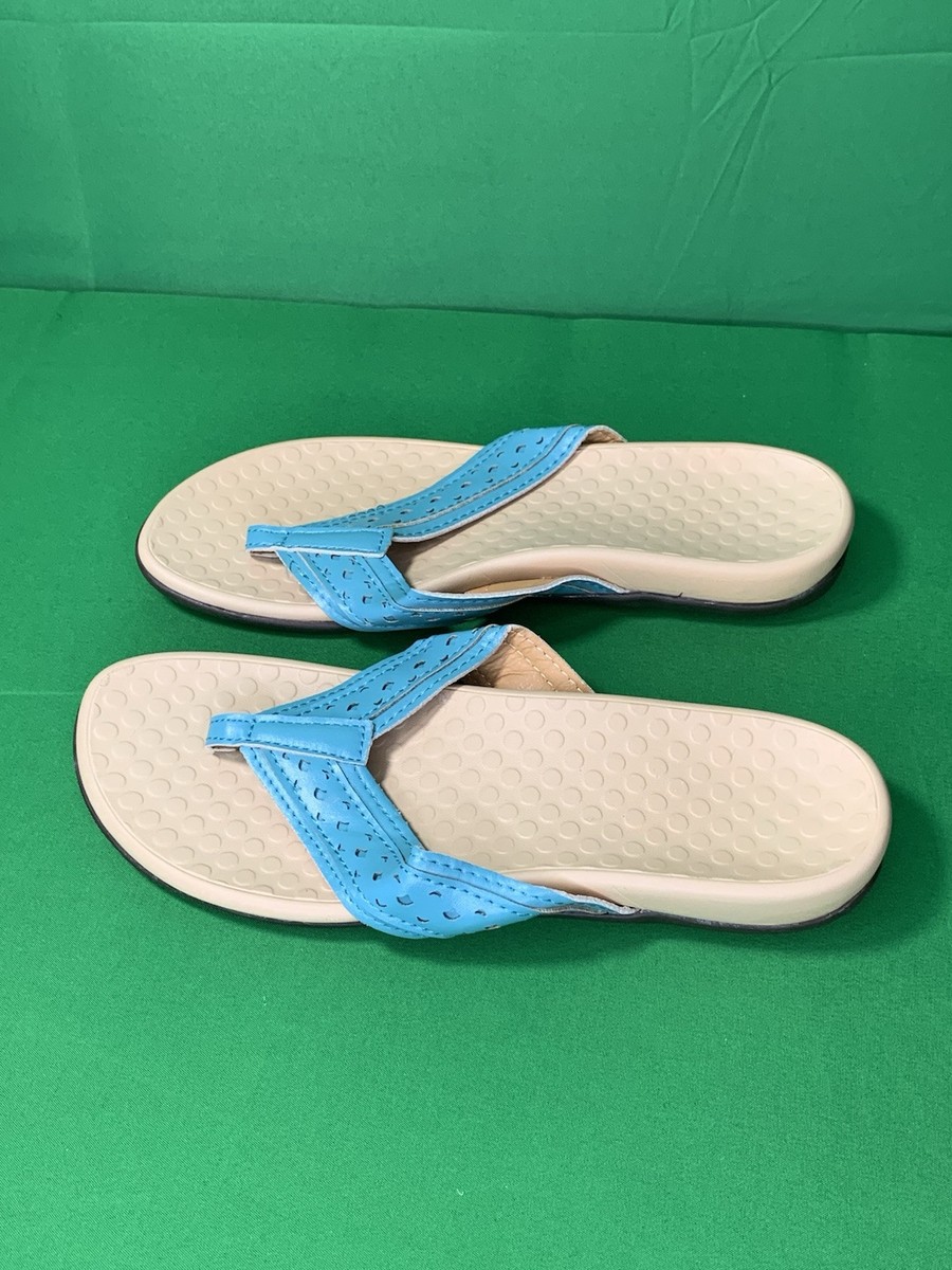 SUMMER SANDAL Blue Color V Sandals Women Sz 6 Slip On Comfort