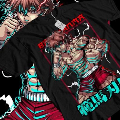 Baki The Grappler T-Shirt Baki Hanma Yujiro Hanma Baki Boxing  T-shirt - Black