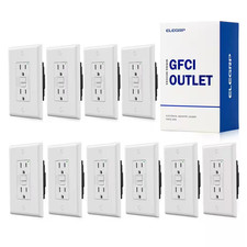 GFCI Outlet Self-Test, 15 Amp 125V NO Tamper Resistant Duplex Wall Outlet, with
