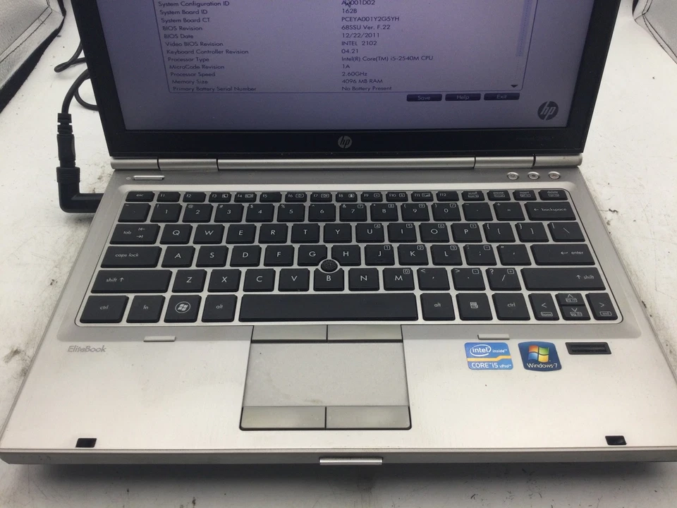 HP ELITEBOOK 2560P - BOOTS TO BIOS - INTEL I5 2540M - NO RAM-READ DESCRIPTION-BB - Image 3 of 4