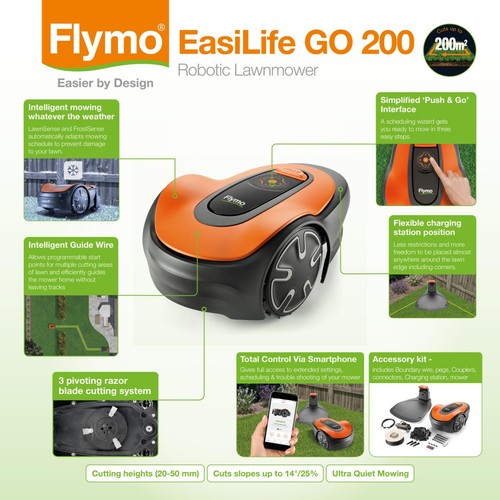 Flymo EasiLife GO 200 Automatic Robotic Lawn Mower - Brand New - Picture 2 of 14