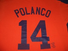 Men's NEW DETROIT TIGER ORANGE T-SHIRT  never worn POLANCO #14 baseball 2nd base