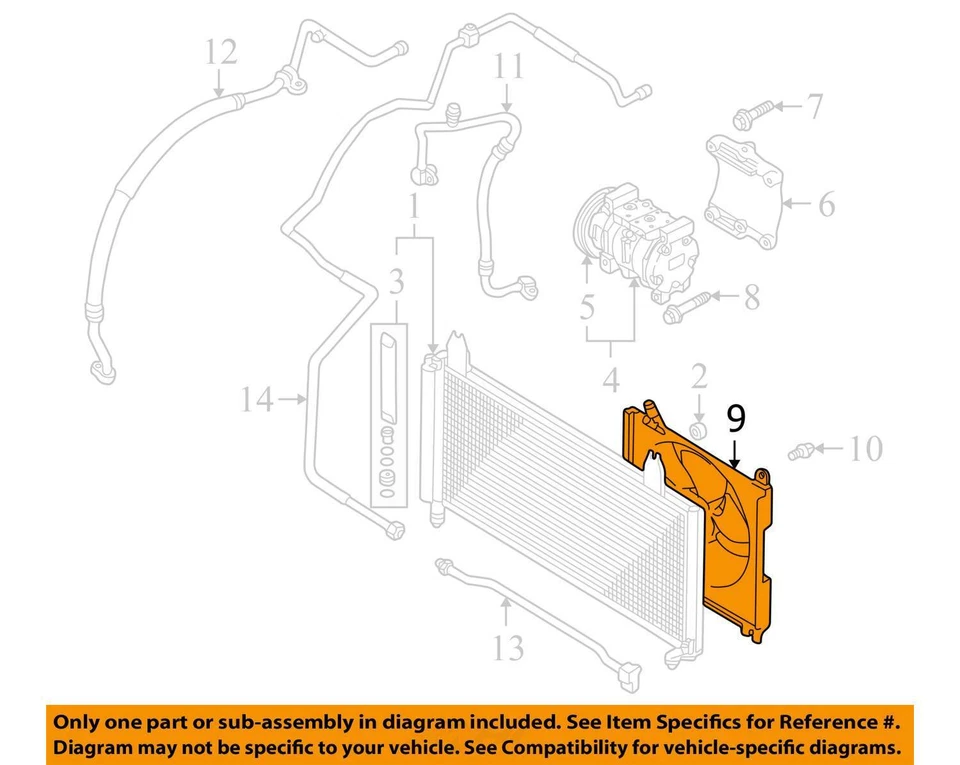 Used Engine Cooling Fan Motor fits: 2006 Suzuki Aerio Fan Assembly condenser Gra - Изображение 3 из 4
